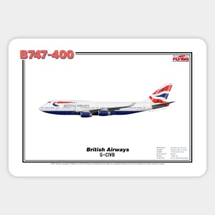 Boeing B747-400 - British Airways (Art Print) Sticker